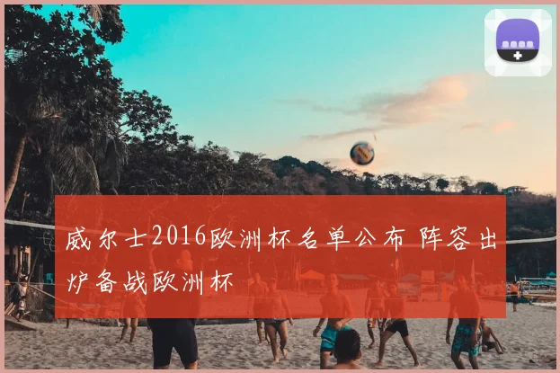 威尔士2016欧洲杯名单公布 阵容出炉备战欧洲杯