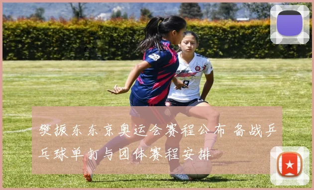 樊振东东京奥运会赛程公布 备战乒乓球单打与团体赛程安排